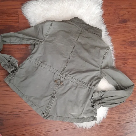 Free People Military Moto Green Lightweight Jacket - Picture 5 of 7